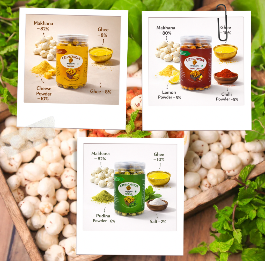 Cheese + Lemon Chilli+ Pudina – A combination of Cheesy, Minty and