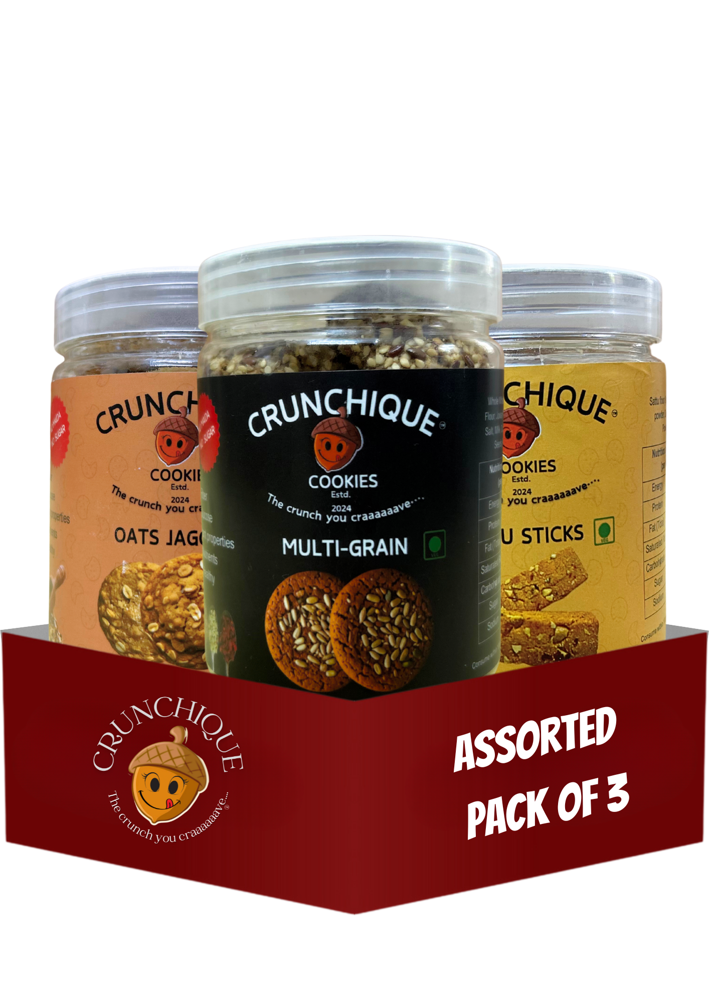 Multigrain + Oats Jaggery + Sattu Stick cookies